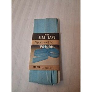 Vintage Wright’s Wide Bias Tape 3 yds. 116 202 Lt Blue 52, 1980